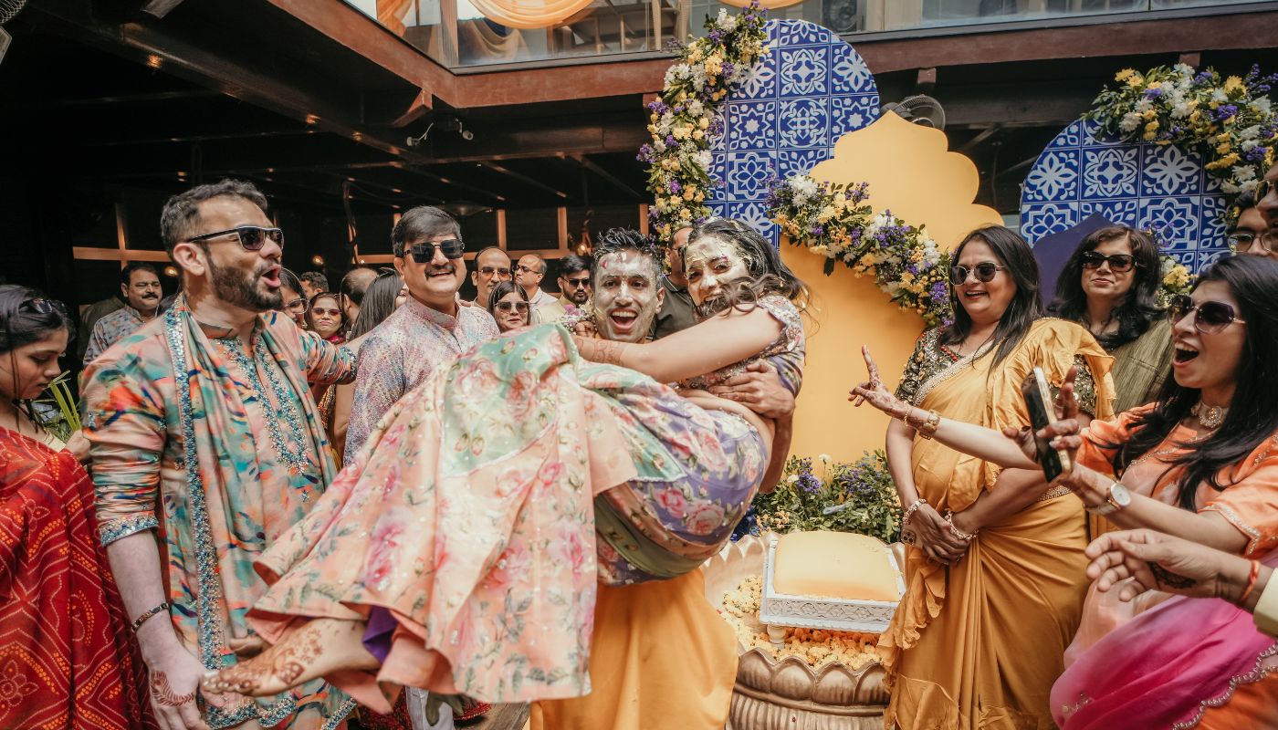 Mahek and Pushp haldi ceremony film by cinegranth media at surat